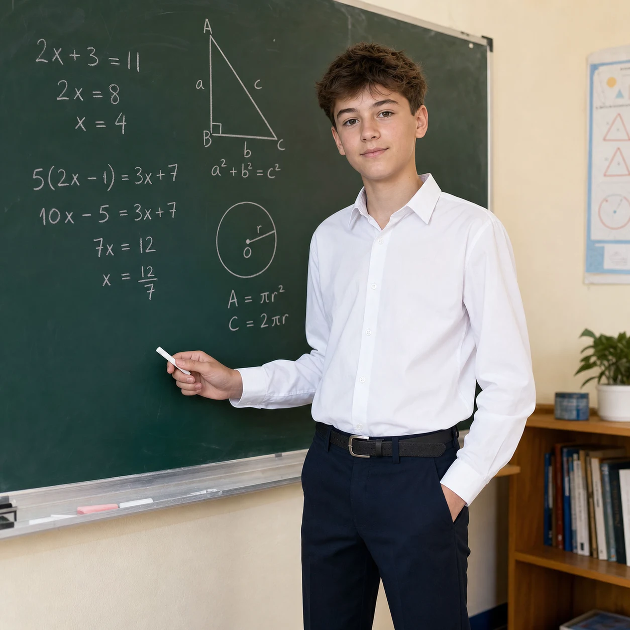 У доски с формулами