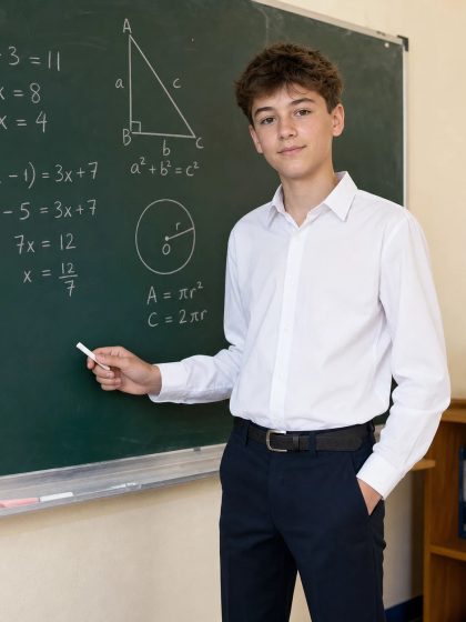 У доски с формулами