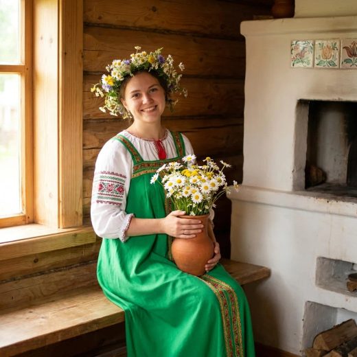 Венок и ромашки