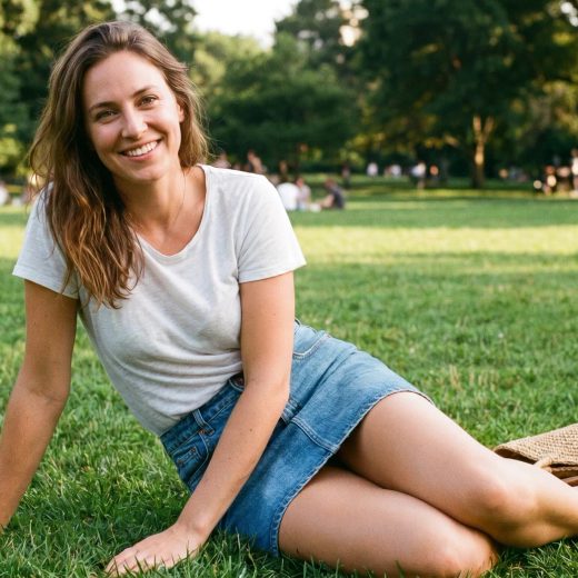 На траве в парке