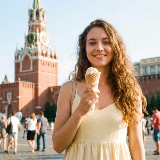 Девушка и мороженое