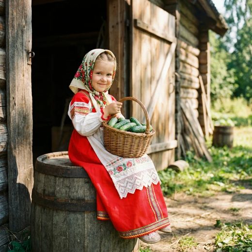 Корзинка с огурцами