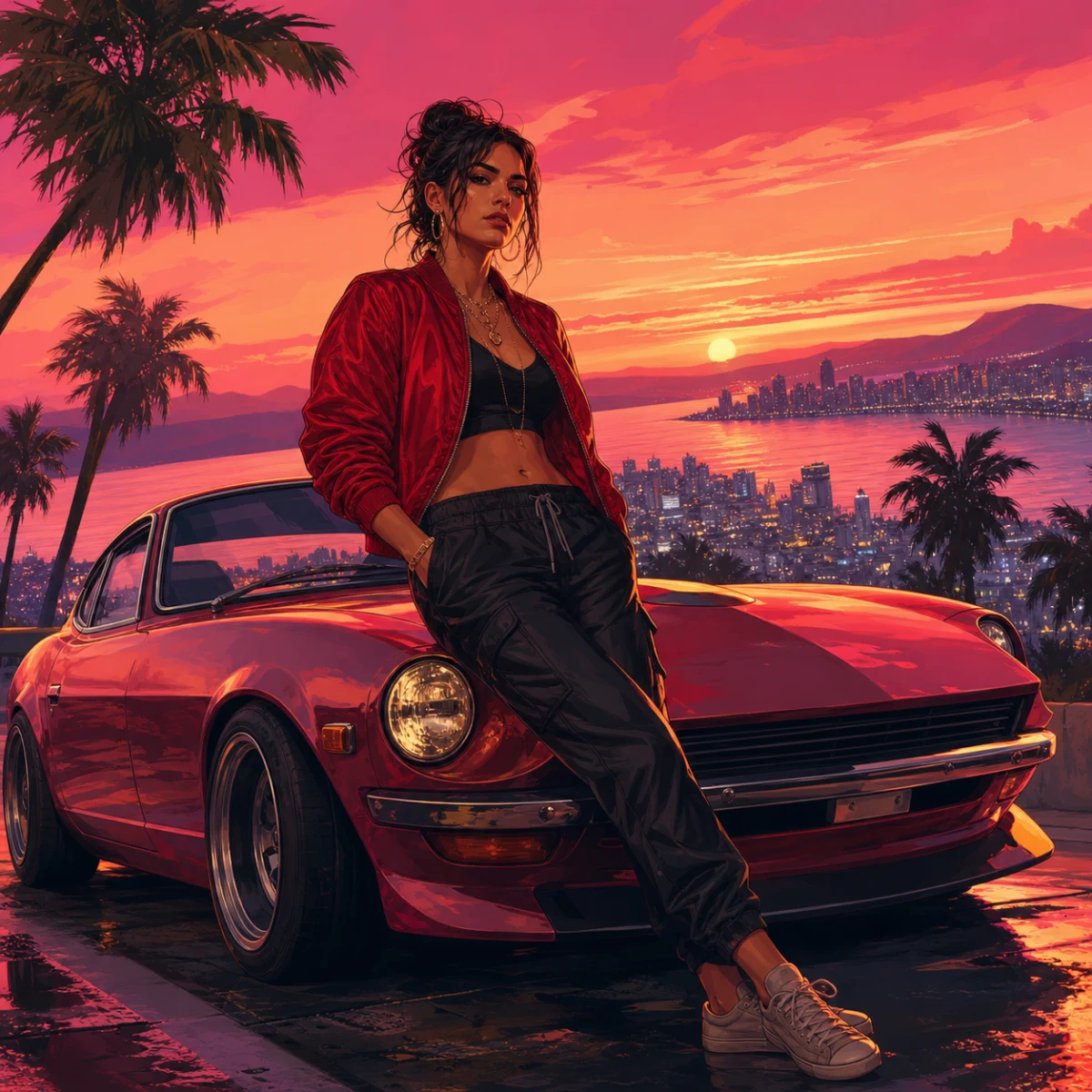 Фото в стиле GTA онлайн — портрет как загрузочный арт из игры нейросетью